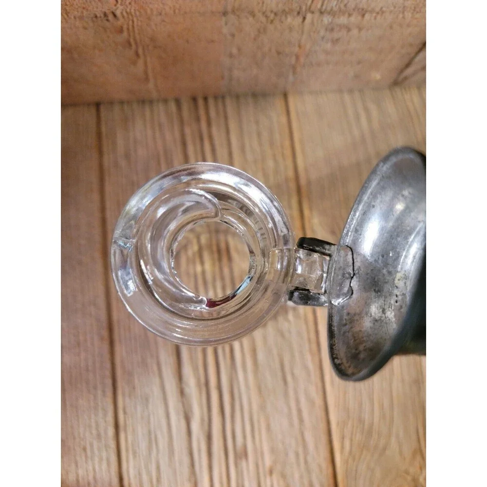 Vintage GLASS Lidded Lid Syrup Pitcher Ribbed Columns